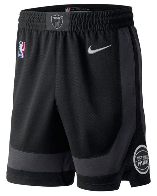 Nike Black Detroit Pistons City Edition Swingman Nba Shorts for men