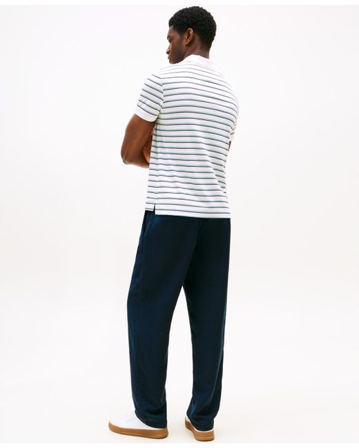 Tommy Hilfiger White Regular-fit Interlock Stripe Polo Shirt for men
