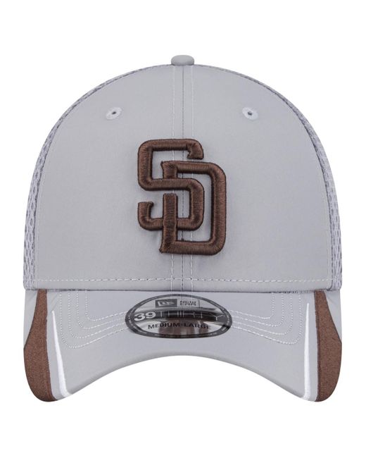 KTZ Gray San Diego Padres Linear 39thirty Flex-fit Hat for men
