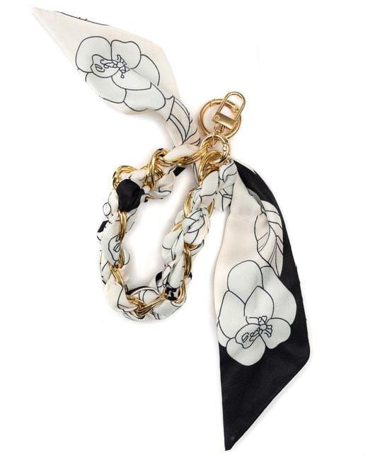 BCBGMAXAZRIA White Leopard Striped Twilly Scarf Set