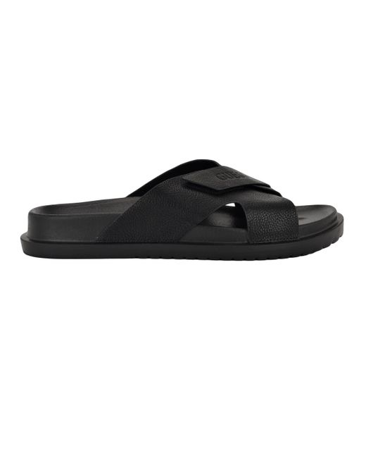 Guess Black Vaton Strap Detail Slip On Sandals for men