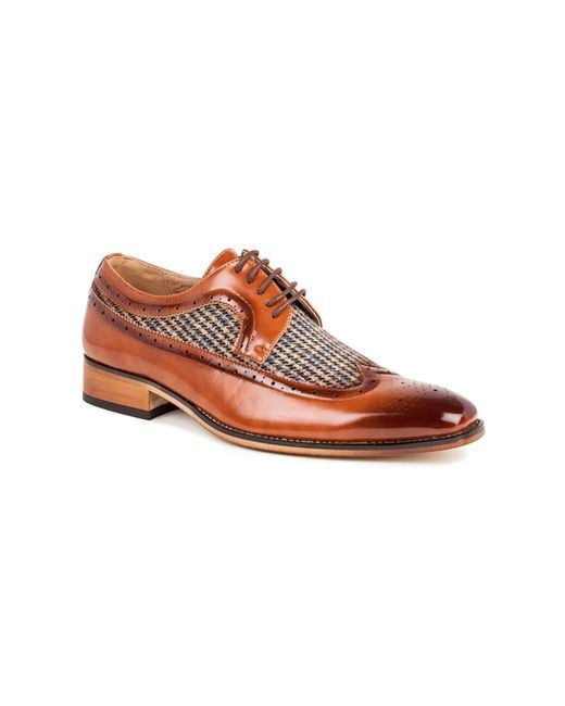 Gino Vitale Pink Wing Tip Brogue Two Tone Shoes for men