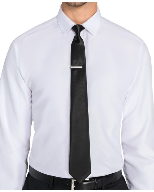 Calabrum Black Slim Solid Clip-on Tie for men