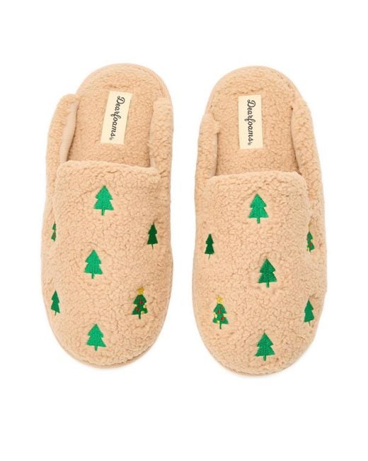 Dearfoams Multicolor Christmas Tree Teddy Scuff Slipper