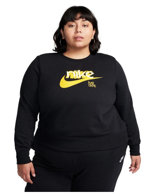 Nike Blue Plus Size Logo Graphic Fleece Sweatshirt