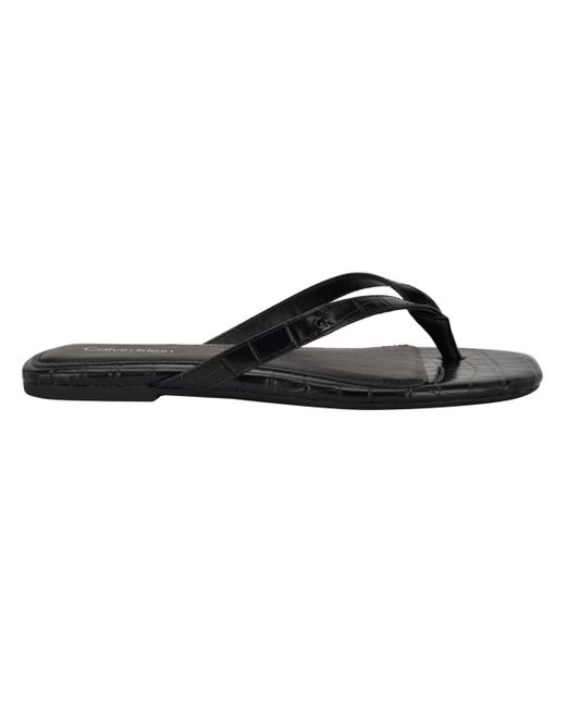Calvin Klein Black Stelea Flat Thong Sandals