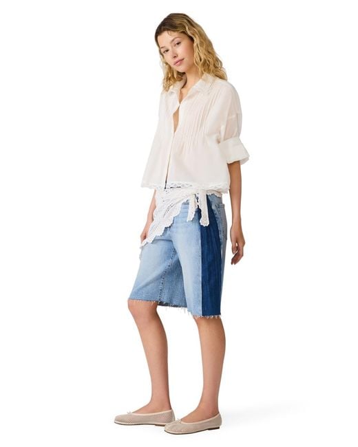 Steve Madden White Delphi Collared Neck Top