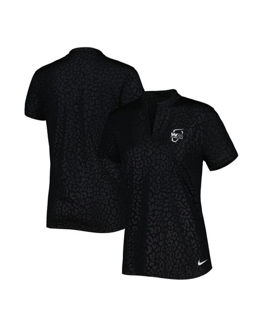 Nike Black Wm Phoenix Open Victory Embossed Performance Notch Neck Polo  Shirt | Lyst
