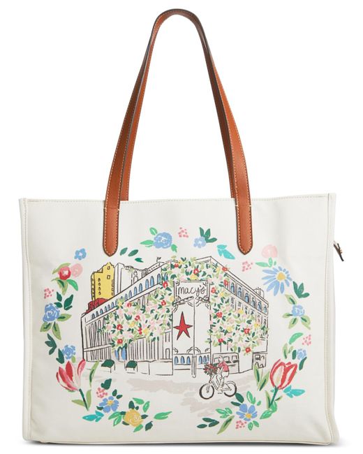 Macy's Metallic Flower Show Coated Canvas Tote