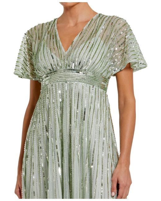 Mac Duggal Embellished Short Sleeve Empire Waist Dress in Green | Lyst Mac Duggal Embellished Short Sleeve Empire Waist Dress in Green | Lyst