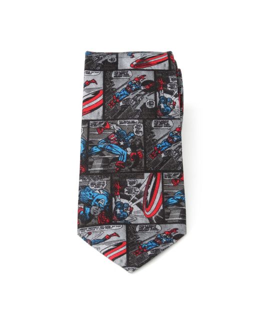 Marvel Blue Captain America Comic Tie for men