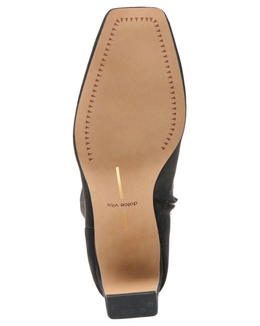 Dolce Vita Black Roan Square-toe Pull-on Stretch Dress Booties