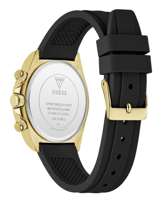 Guess Metallic Gold-tone Silicone Multi-function Watch