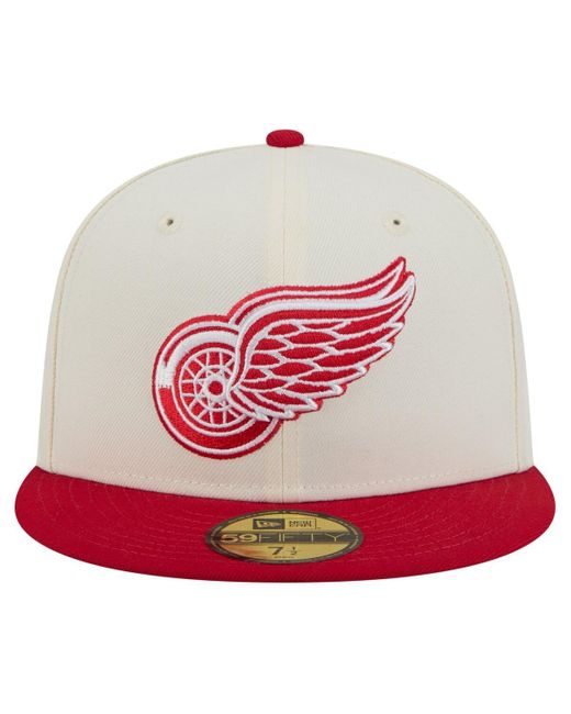 KTZ White Detroit Red Wings Chrome Two-toned 59fifty Fitted Hat for men