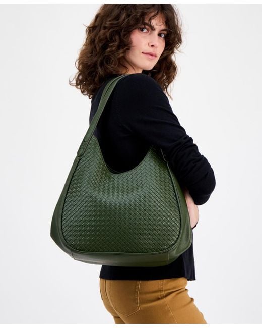 Style & Co. Green Medium Woven Four Poster Bag