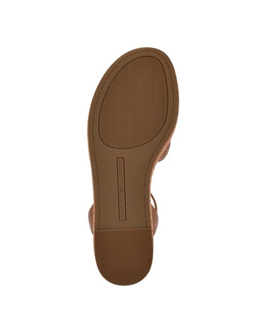 Tommy Hilfiger Brown Vastie Raffia Platform Wedge Sandals