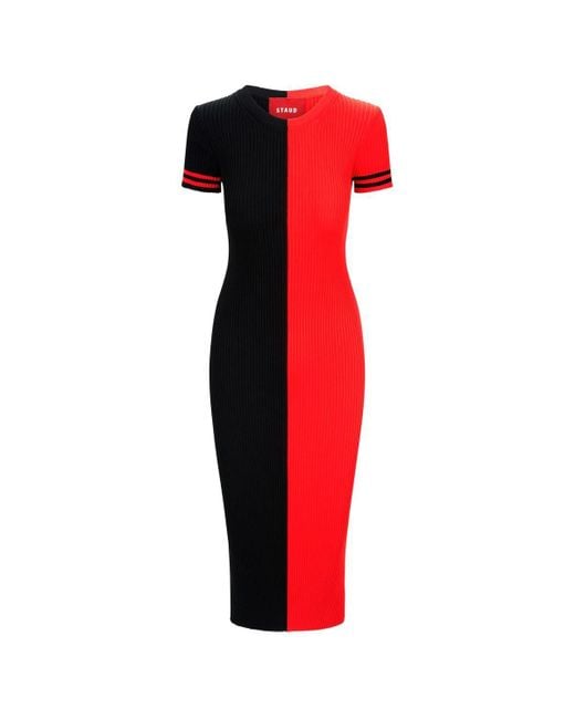 Staud Navy/red Houston Texans Colleen Dress