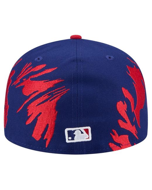 KTZ Royal/red Texas Rangers Retro Pattern 59fifty Fitted Hat for men