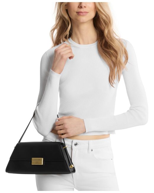 Michael Kors Black Michael Ludlow Small Leather Convertible Shoulder Bag