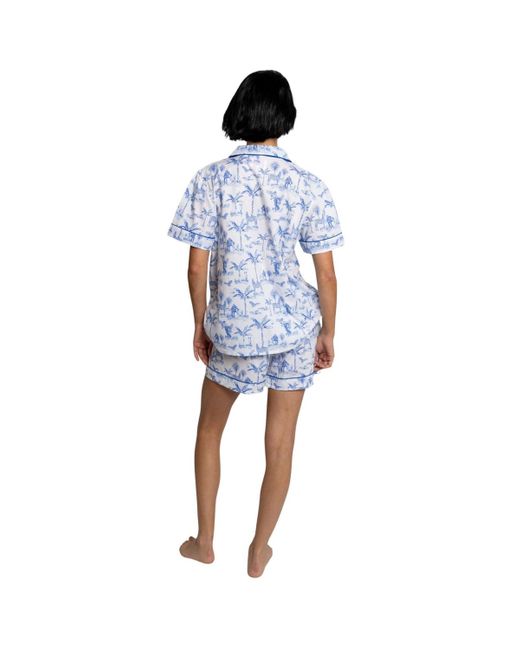Sant And Abel Blue Skydog Toile Short Pj Set