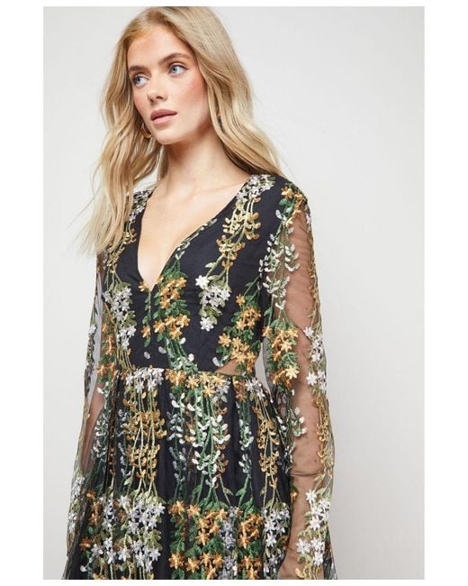 Oasis White Open Back Long Sleeve Midi Dress