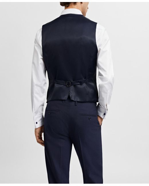 Mango Blue Slim-fit Suit Vest for men