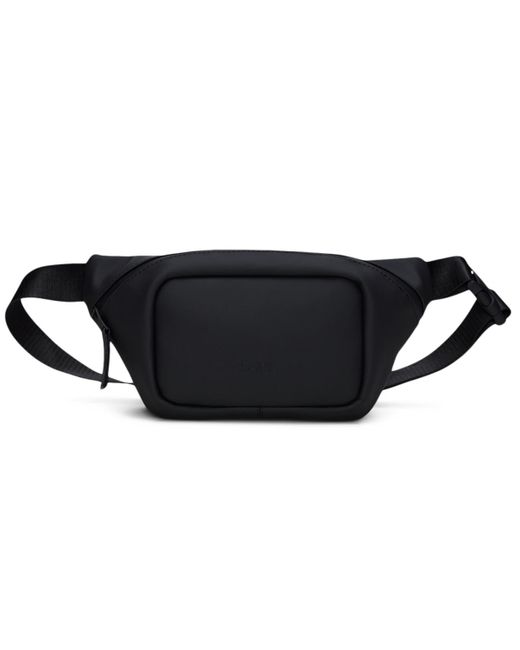Rains Black Zip Waist Bag for men
