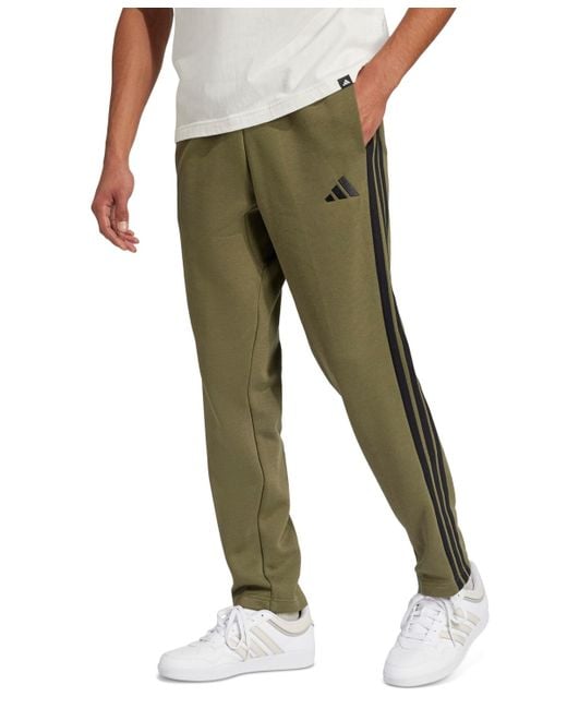 adidas Men's Green Essentials Regular-fit 3-stripes Track Pants