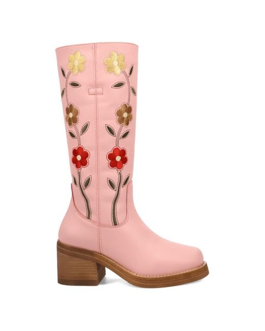 Dingo Pink Bloom Leather Boot