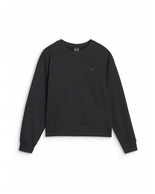 4F Black Pullover Basic Sweatshirt Without Hood