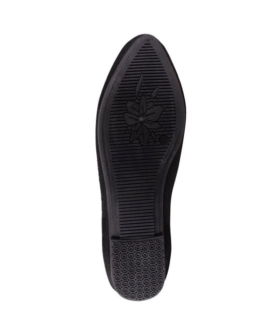 Tahari Black Tortuga Knit Slip-on Flats