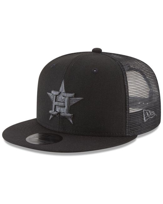 KTZ Houston Astros Blackout Mesh 9fifty Snapback Cap for men