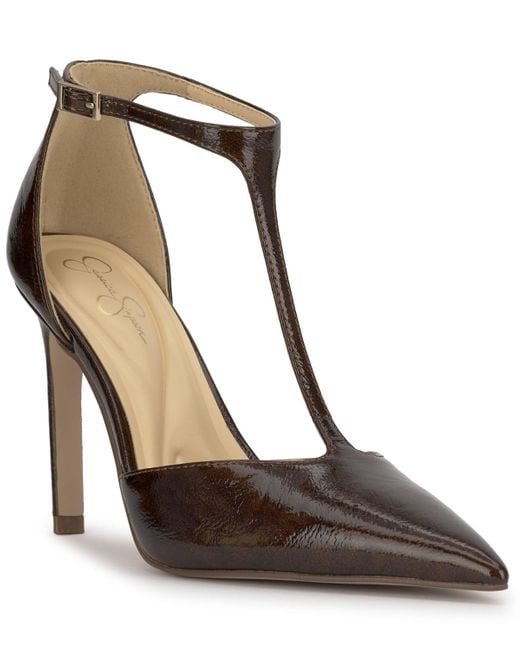 Jessica Simpson Brown Willna T-strap Pump