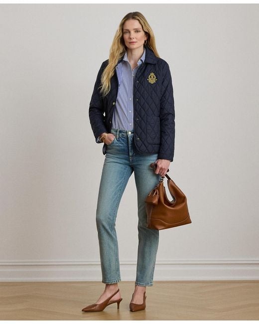 Ralph Lauren Blue Crest Patch Quilted Jacket