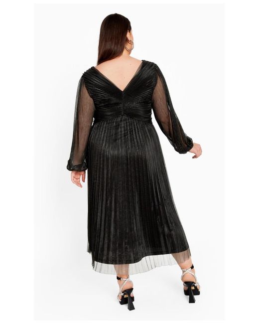 Avenue Black Plus Size Pleated Plisse Dress