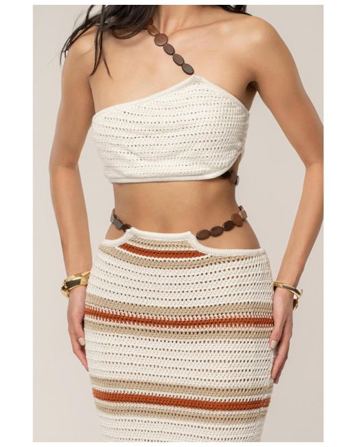 JLUXLABEL Natural Isla Crochet Skirt Set