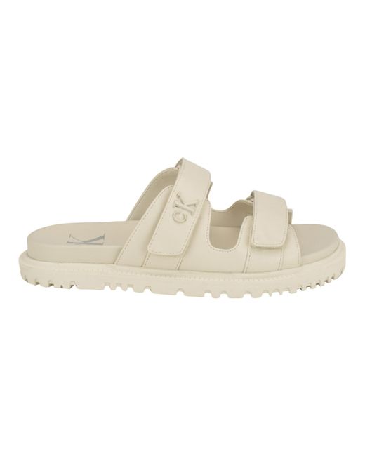 Calvin Klein White Donnie Double Adjustable Strap Sandals