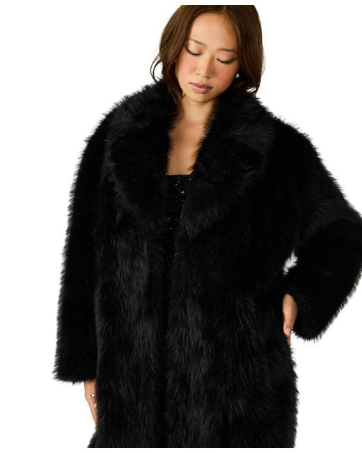 Steve Madden Black Oversized Long Sleeves Coat