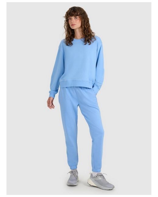 4F Blue Pullover Basic Sweatshirt Without Hood