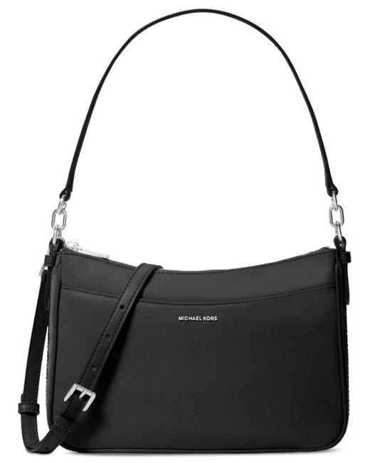 Michael Kors Black Michael Jet Set Small Top Zip Nylon Pouchette Crossbody