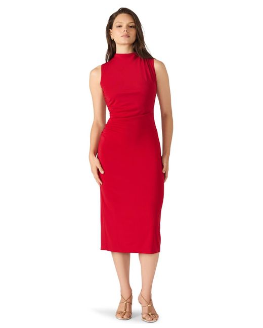 Steve Madden Black Mo Mock Neck Midi Dress