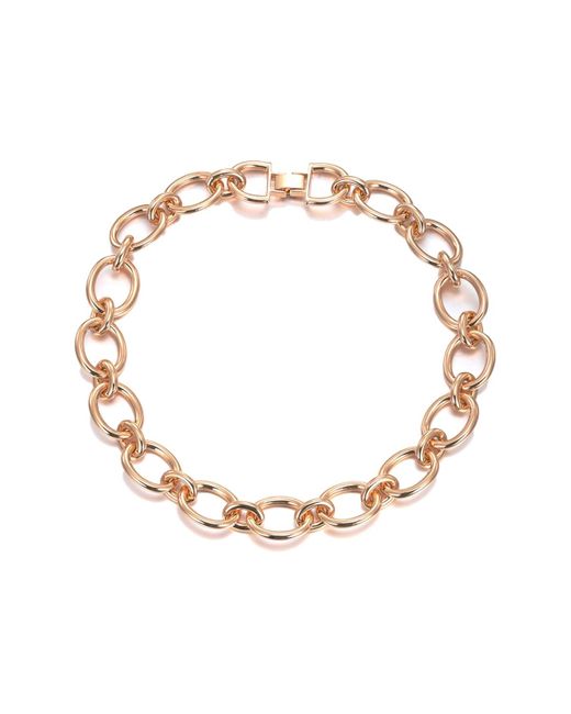 By Adina Eden Metallic Solid Open Circle Link Choker Necklace
