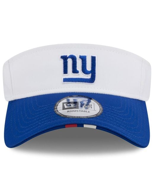 KTZ Blue White/royal New York Giants 2025 Nfl Training Camp Adjustable Visor Hat for men
