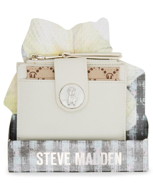 Steve Madden Gray Bjadyn-f Zipper Flower Box Wallet
