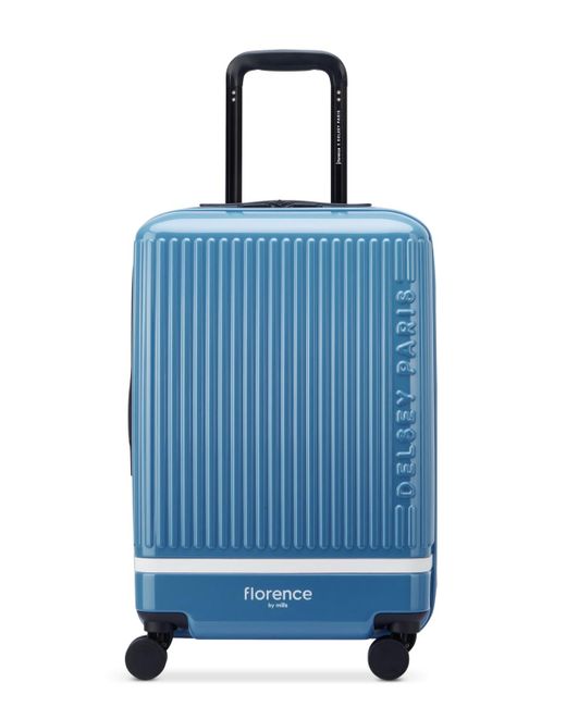 Florence By Mills X Delsey Paris Blue 20" Spin Me Away Expandable Carry-on Spinner Upright