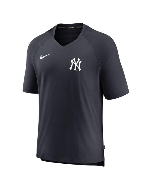 Nike Blue New York Yankees Authentic Collection Pregame Raglan Performance V-neck T-shirt for men