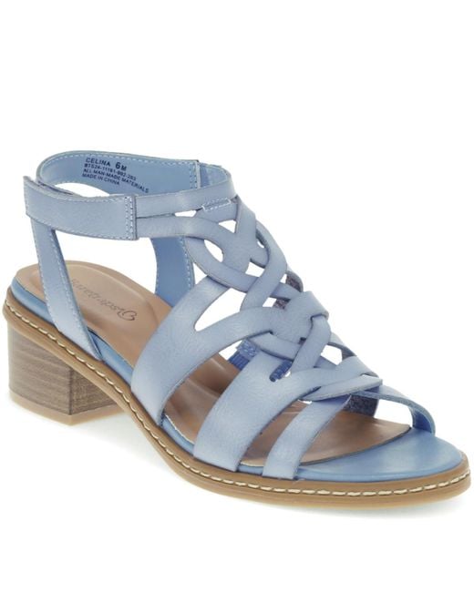 BareTraps Blue Celina Block Heel Sandals