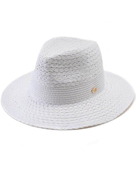 Vince Camuto White Straw Panama Hat