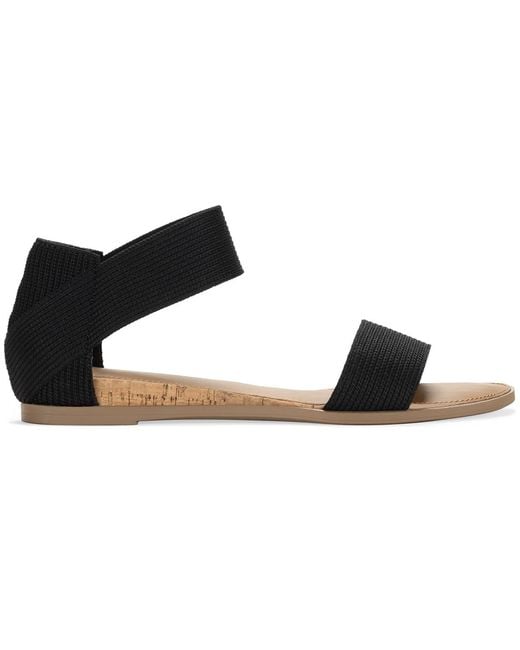 Style & Co. Black Eileen Elasticized Round Toe Flat Sandals