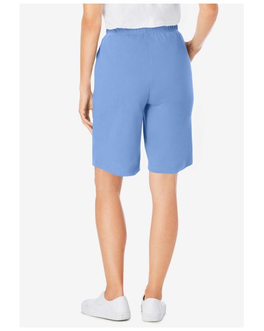 Woman Within Blue Plus Size 7-day Knit Short